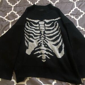 black skeleton sweater